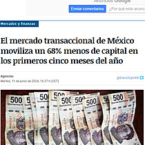 El mercado transaccional de Mxico moviliza un 68% menos de capital en los primeros cinco meses del ao